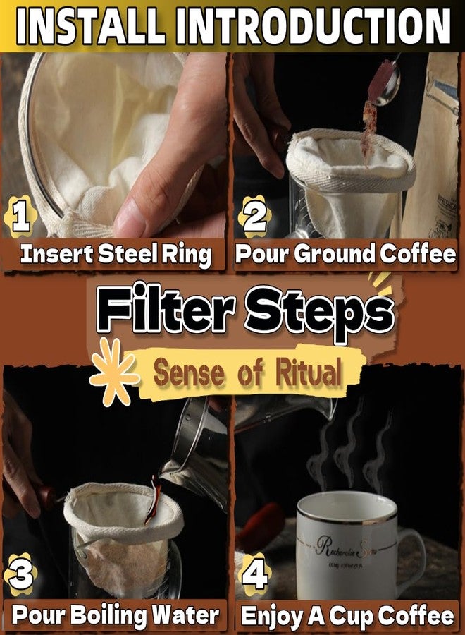 WenTigDY Cloth Coffee Filter More Sense of Ritual Handmade Coffee Filter Preferred Washable Reusable Flannel Cloth Coffee Sock - Image 4