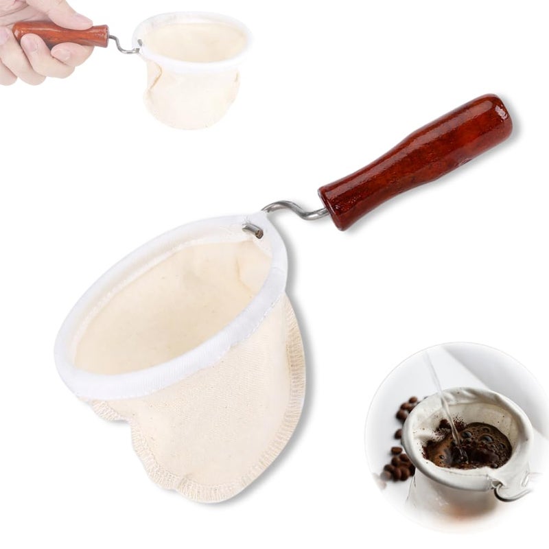 WenTigDY Cloth Coffee Filter More Sense of Ritual Handmade Coffee Filter Preferred Washable Reusable Flannel Cloth Coffee Sock - Image 1