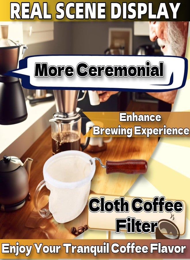 WenTigDY Cloth Coffee Filter More Sense of Ritual Handmade Coffee Filter Preferred Washable Reusable Flannel Cloth Coffee Sock - Image 3