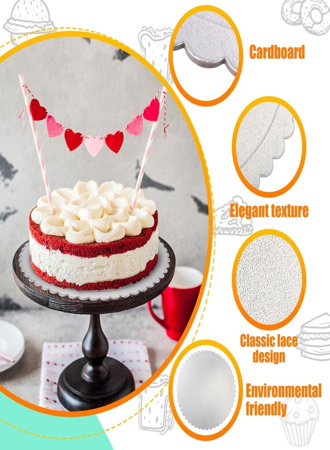 Nuenen 50 Pack 12 Inch Silver Cake Board Round Stands Christmas Cake Stand Cardboard Disposable Cakeboard Base Circles Oil Proof Plate for Wedding Birthday Dessert Pizza Decorating and Exhibition Supplies - Image 3