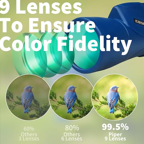 Gosky Monoculars Telescope, 12x55 HD Monocular for Adult with BAK4 Prism & FMC Lens, Lightweight Monocular with Smartphone Adapter Suitable for Bird Watching Hunting (Blue) - Image 4