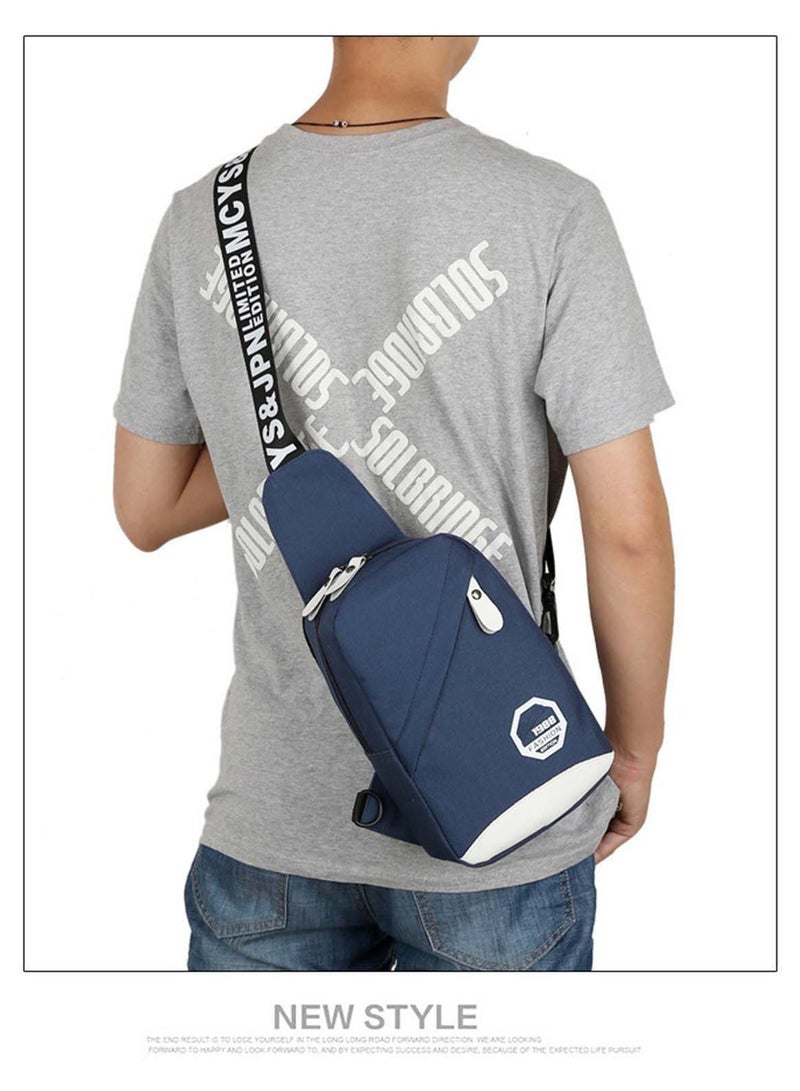 KASTWAVE حقيبة ظهر كروس بودي مقاومة للماء للرجال والنساء، حقيبة ظهر كروس بودي متعددة الأغراض للمشي لمسافات طويلة (أزرق) - Image 4