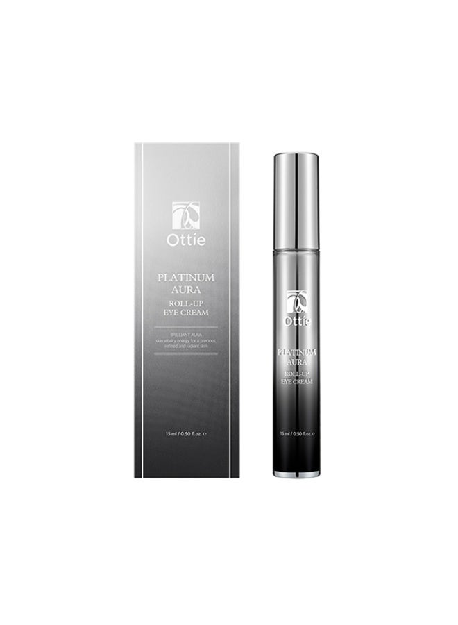 أوتي كريم عيون رول أون Ottie Platinum Aura بحجم 15مل | مُبرد ومُزيل للانتفاخ | يُشدّ منطقة العيون | مضاد للشيخوخة - Image 1