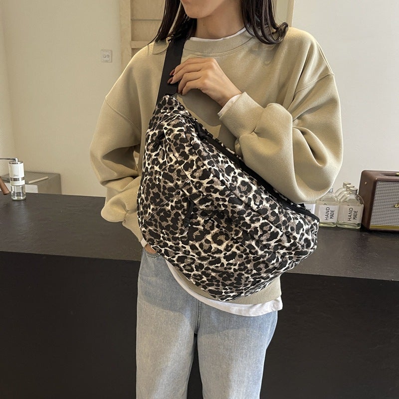 Niche Leopard Print Bag Women'S All-Match Crossbody Bag Casual Shoulder Underarm Chest Bag Dumpling Bag - Image 2