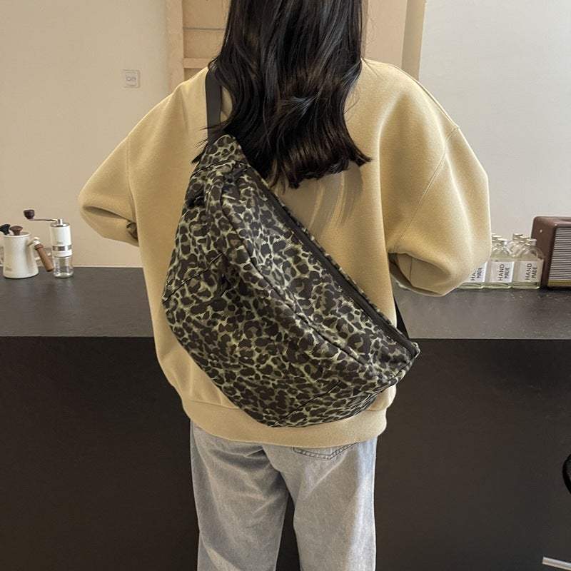 Niche Leopard Print Bag Women'S All-Match Crossbody Bag Casual Shoulder Underarm Chest Bag Dumpling Bag - Image 4