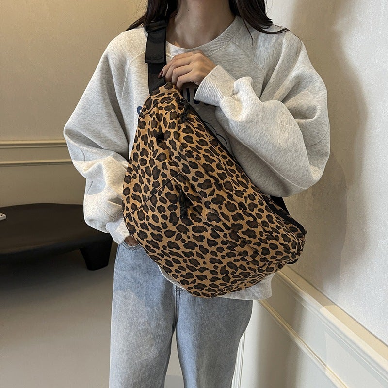Niche Leopard Print Bag Women'S All-Match Crossbody Bag Casual Shoulder Underarm Chest Bag Dumpling Bag - Image 3
