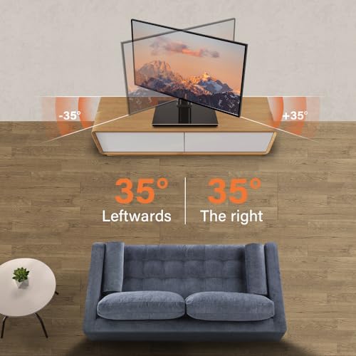 KKTONER Universal TV Stand Table Top TV Stand for 27 to 65 inch Height Adjustable TV Stand Mount with Tempered Glass Base LED tvs Max VEAS 400mm Hold up 77LBs - Image 4