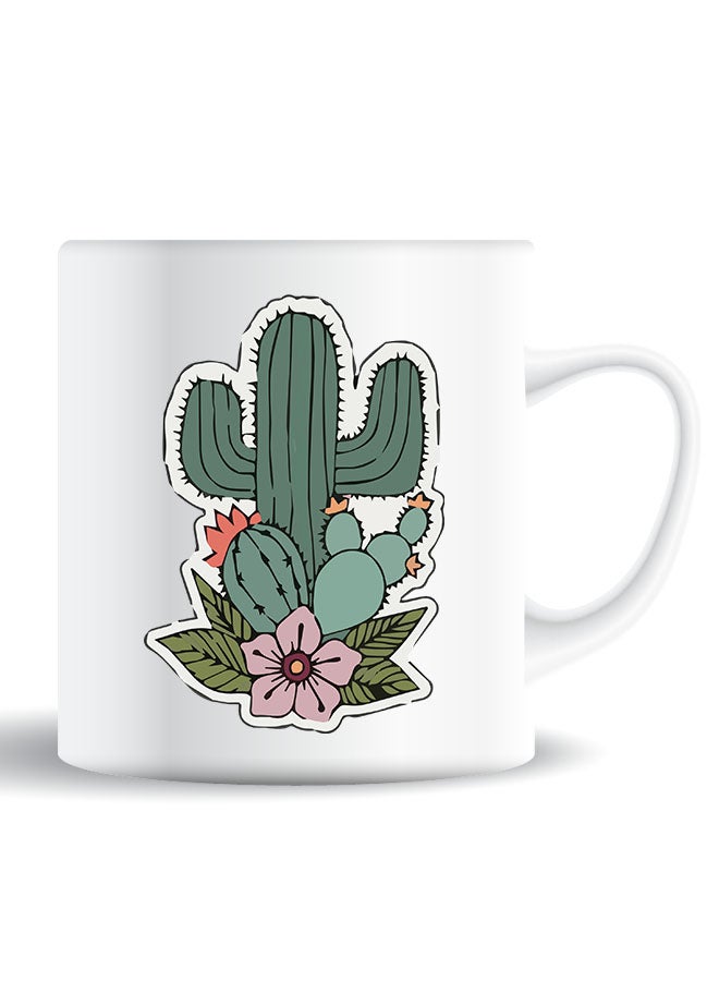 Theodor Premium Quality Two Sided Printed Coffee Mug Tea Cup Cactus For Home Office, Kids Men Women - Image 1