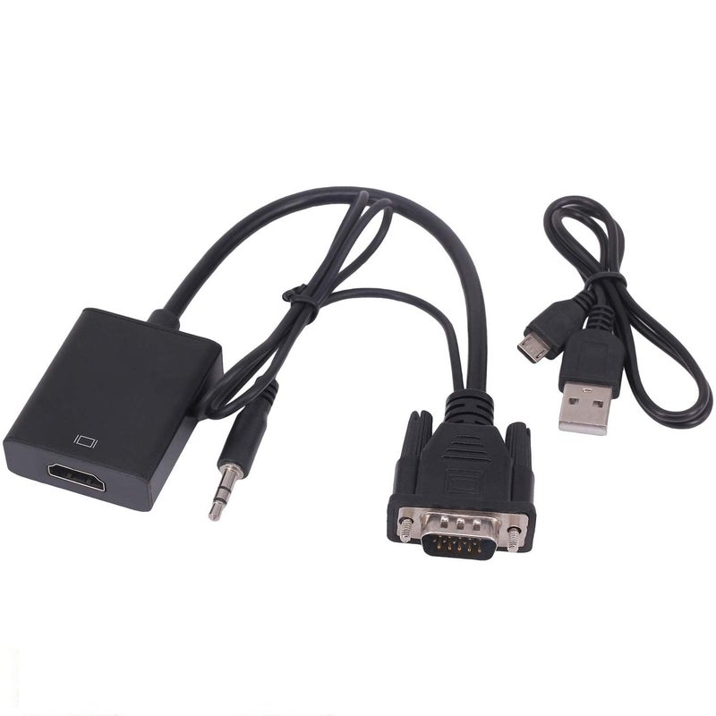 SANCY Store VGA to HDMI Adapter Converter – Silver-Plated VGA Input to HDMI Output with Audio Support - Image 1