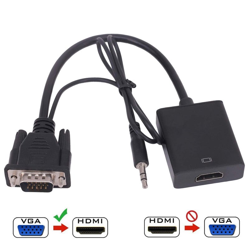 SANCY Store VGA to HDMI Adapter Converter – Silver-Plated VGA Input to HDMI Output with Audio Support - Image 2