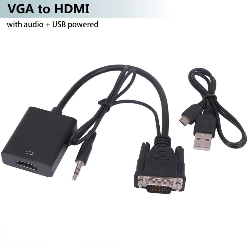 SANCY Store VGA to HDMI Adapter Converter – Silver-Plated VGA Input to HDMI Output with Audio Support - Image 4