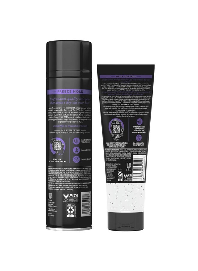 TRESemmé TRESemmé Styling Set - Freeze Hold Hairspray + Mega Control Alcohol-Free Gel, Anti-Humidity, Anti-Frizz (2 Piece Set)  - Image 2
