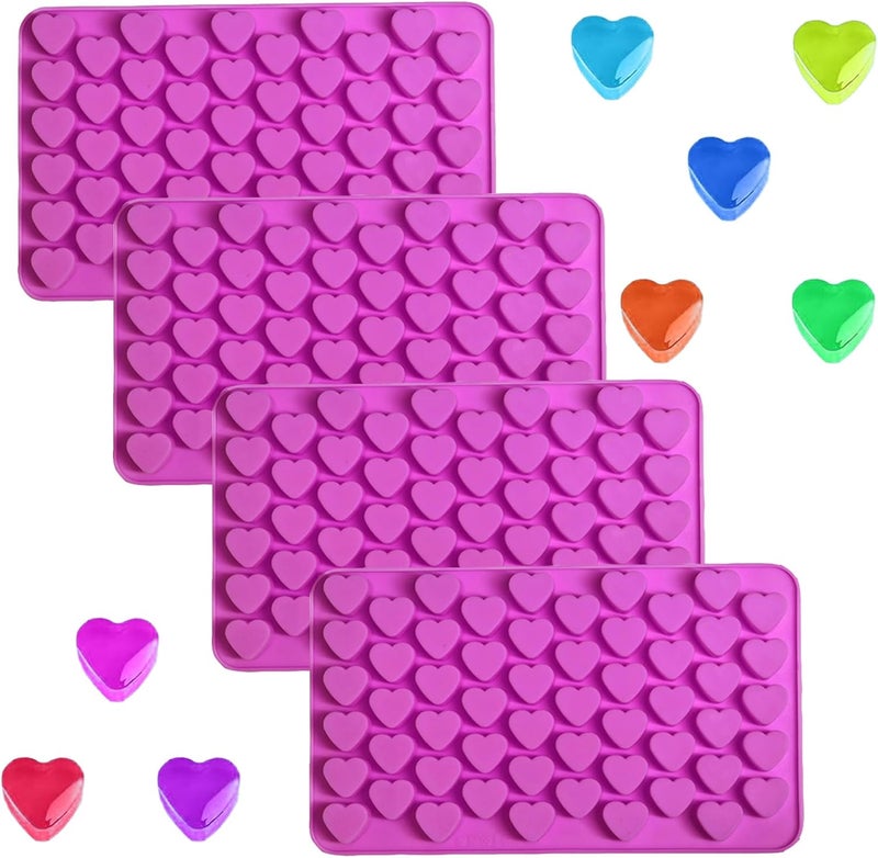 Apiocmy Gummy Candy Molds - 4Pcs Silicone Mini Gummy Hearts Mold for Kids, Non-stick and Bpa Free for Candy Chocolate Gummies Baking - Image 1