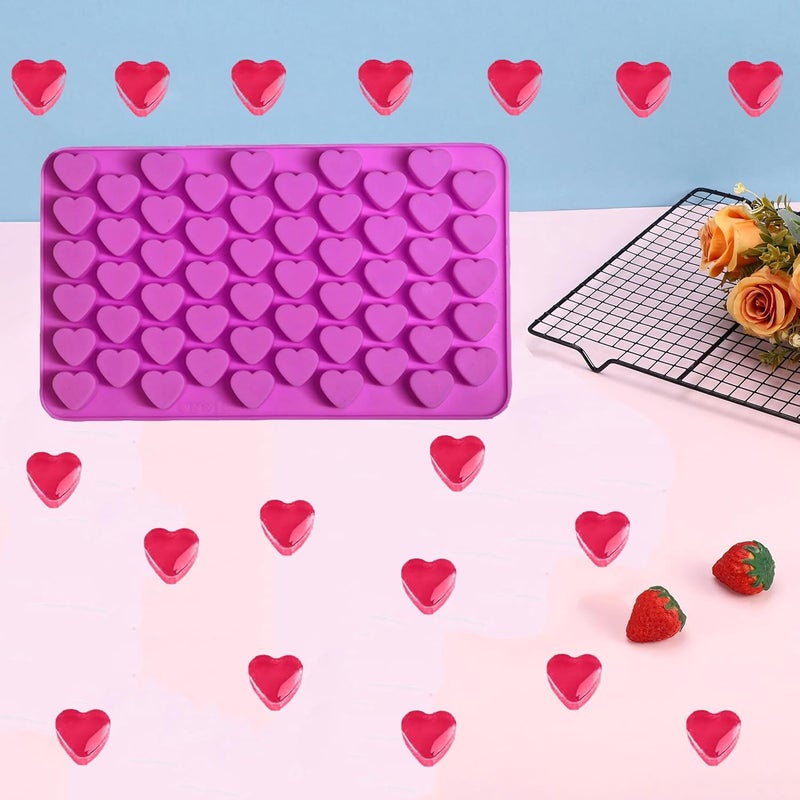 Apiocmy Gummy Candy Molds - 4Pcs Silicone Mini Gummy Hearts Mold for Kids, Non-stick and Bpa Free for Candy Chocolate Gummies Baking - Image 3