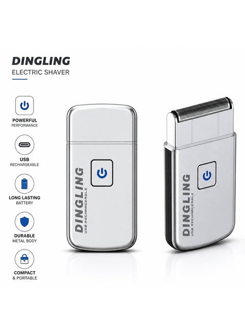 Dingling RSCW-5088 Smart Electric Hair Shaver/Trimmer for Men | Metal Housing Rechargeable USB Beard Shaver | Ultrathin Stainless Steel Blade | Cordless | 80 Min Runtime