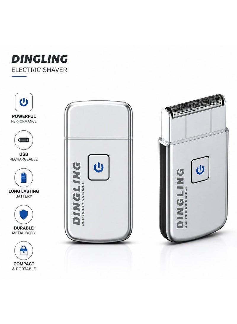 Dingling RSCW-5088 Smart Electric Hair Shaver/Trimmer for Men | Metal Housing Rechargeable USB Beard Shaver | Ultrathin Stainless Steel Blade | Cordless | 80 Min Runtime - Image 1