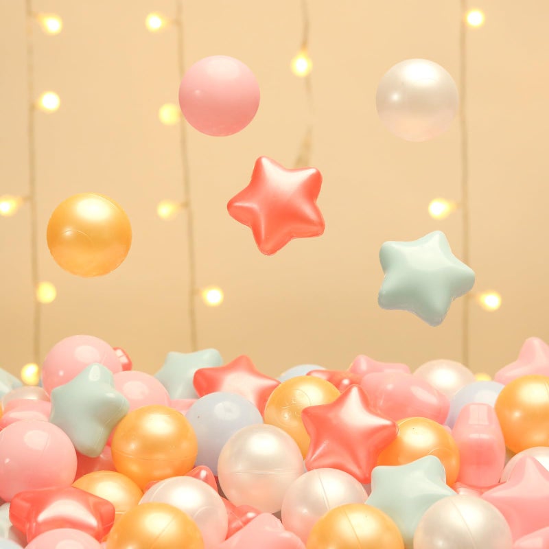 Trendplay Star Ball Pit Balls للأطفال الصغار - 50 Count Star Balls أشكال مختلفة للمهرجان الديكور الحفلات في الهواء الطلق للأطفال (Pearl Red Gold Green Pink) - Image 5