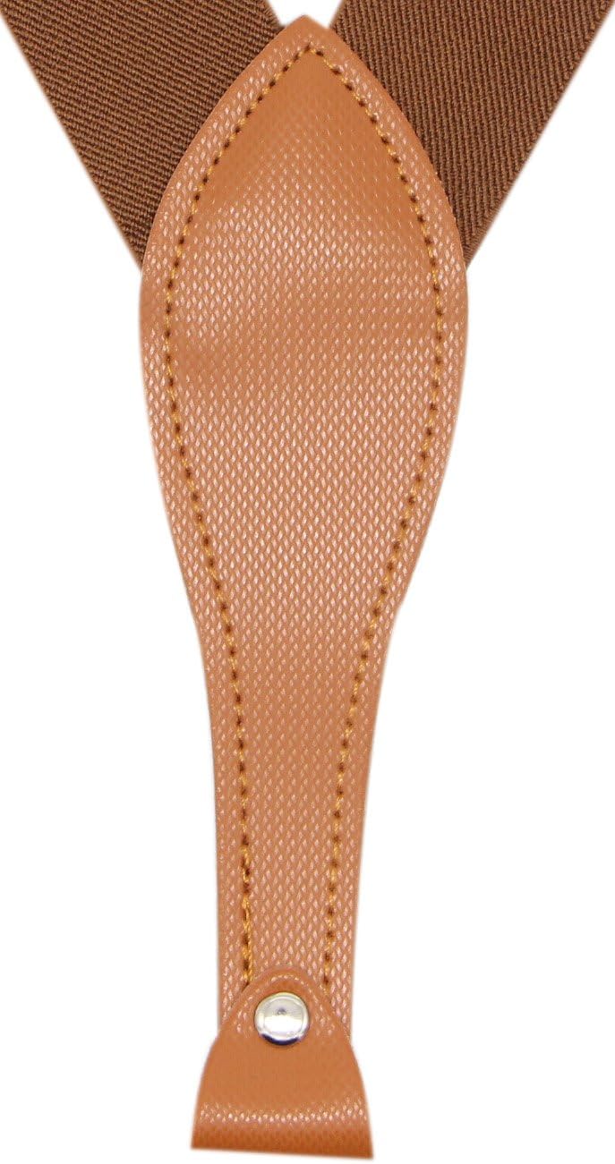 Timiot Mens Suspender Wide Leather 6 Metal Clips Adjustable Straps Y Shape - Image 3