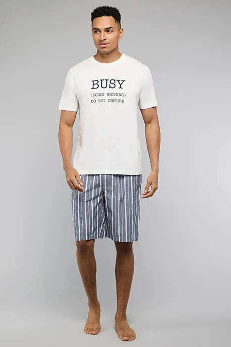 R&B Striped Shorts Pyjama Set