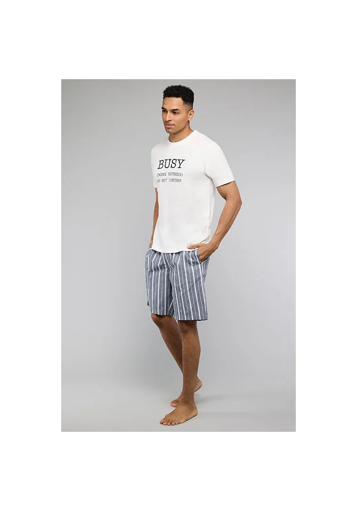 R&b  Striped Shorts Pyjama Set for Men | Best Price UAE
