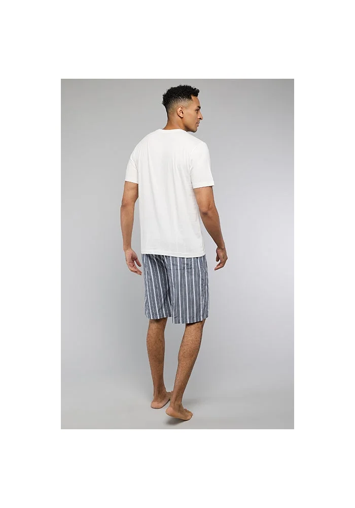 R&b  Striped Shorts Pyjama Set for Men | Best Price UAE
