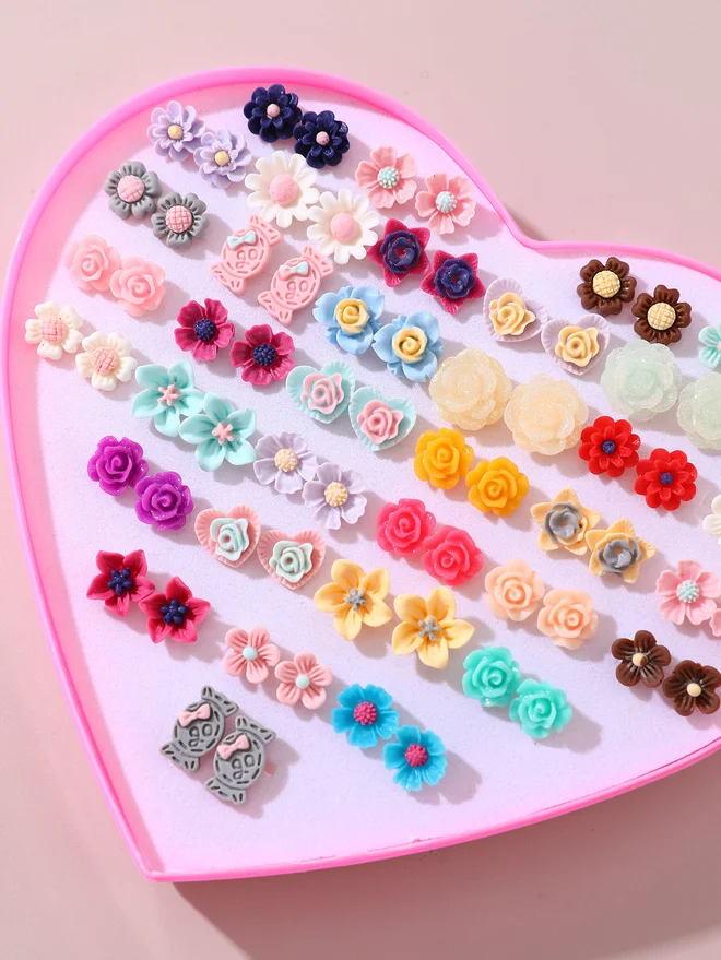 Take Two Take Two Set of 36 - Assorted Flower Stud Earrings