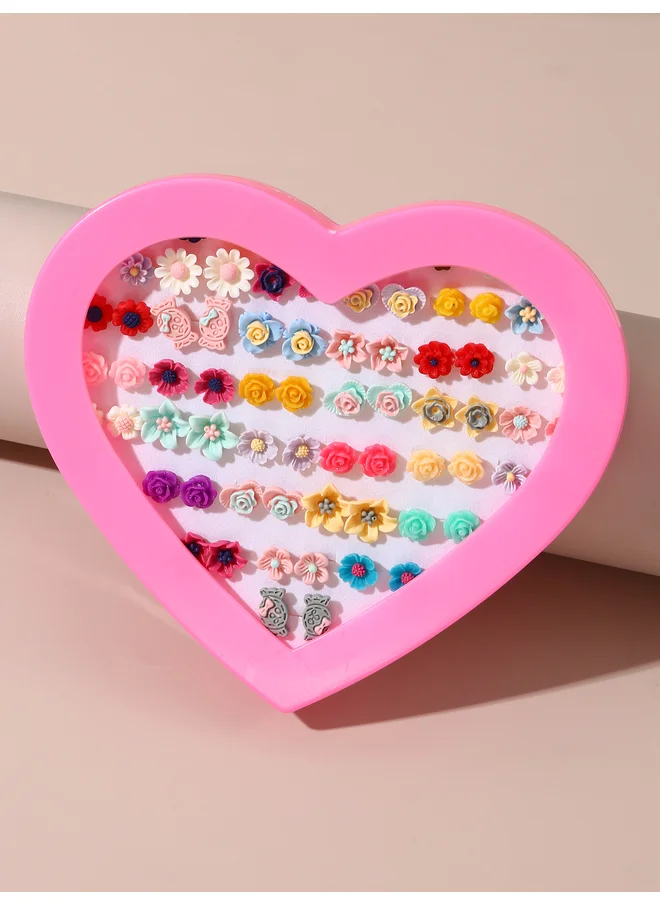 Take Two Take Two Set of 36 - Assorted Flower Stud Earrings