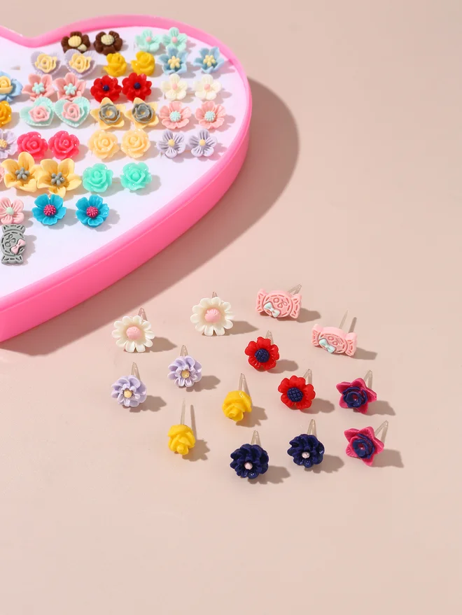 Take Two Take Two Set of 36 - Assorted Flower Stud Earrings