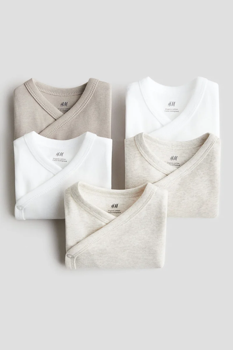 H&M 5-pack wrapover bodysuits