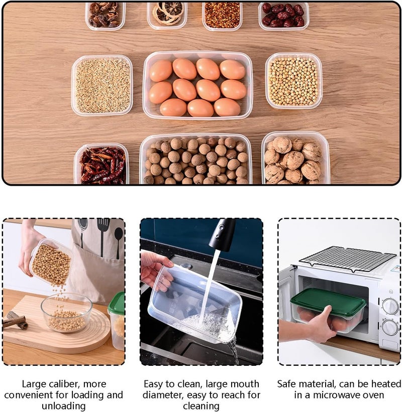 كلاراكو مجموعة من 17 حاوية تخزين طعام بأغطية من كلاركو (17 حاوية و17 غطاءً محكم الإغلاق)، صناديق تنظيم شفافة للثلاجة، حاوية بلاستيكية مانعة للتسرب لتحضير الوجبات لتنظيم المخزن والمطبخ - Image 4