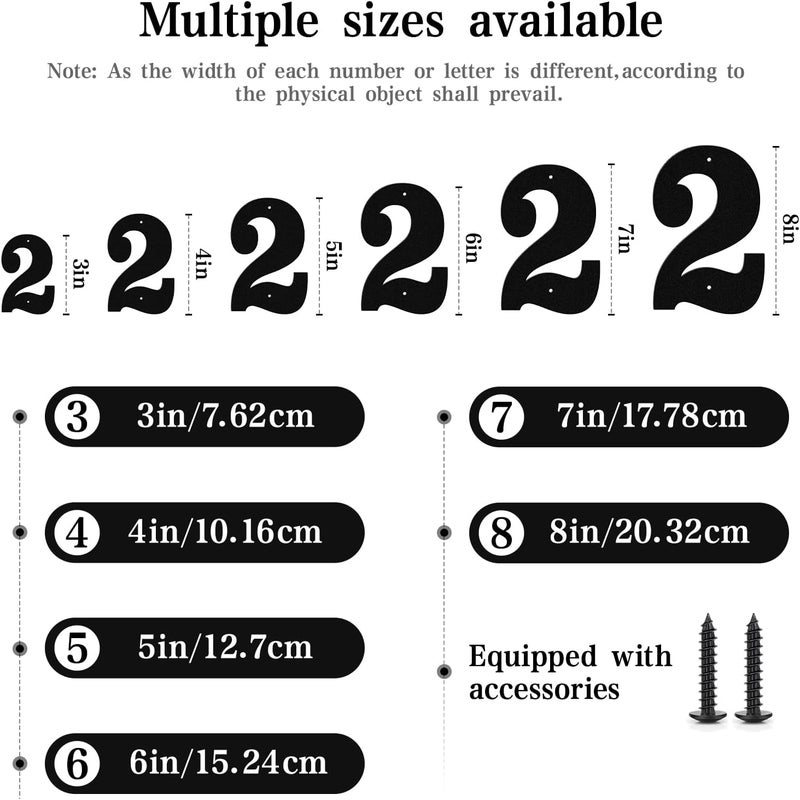 ShowMtheM 4 Inch Matte Black Rustproof House Numbers Letters,Heavy-Duty Metal Address Numbers for House,Weatherproof 0-9 Numbers & A-Z Outdoor Metal Letters for Door,Gate,Mailbox(1) - Image 3