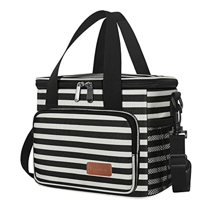 Femuar Lunch Bags for Women/Men, Insulated Lunch Bag for Work Office Picnic Lunch Cooler Bag Leakproof Lunch Box with Adjustable Shoulder Strap Stripe - Image 4