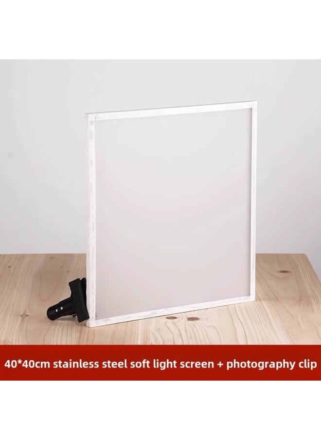 Generic Soft Light Board Photography Foldableable Soft Light Screen Jewelry Photography Paper Props Butter Paper Photography Light Transmitting Board-Body Color:Upgraded Durable Stainless Steel Soft Light Panel + Photography Clip  - Image 1