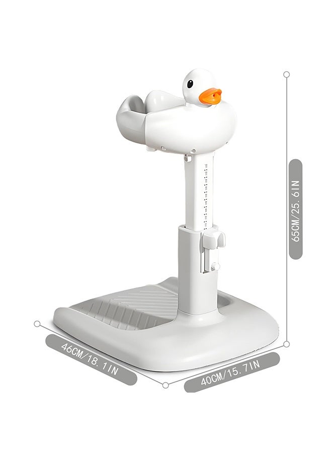 شو وو حامل استحمام الطفل وحامل حمام الطفل، حامل حمام قائم قابل للتعديل بقاعدة مانعة للانزلاق وتصميم مضاد للقرص للأطفال من عمر 6 إلى 36 شهرًا (رمادي) - Image 2