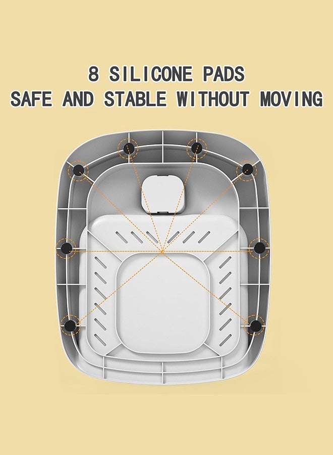 شو وو حامل استحمام الطفل وحامل حمام الطفل، حامل حمام قائم قابل للتعديل بقاعدة مانعة للانزلاق وتصميم مضاد للقرص للأطفال من عمر 6 إلى 36 شهرًا (رمادي) - Image 4