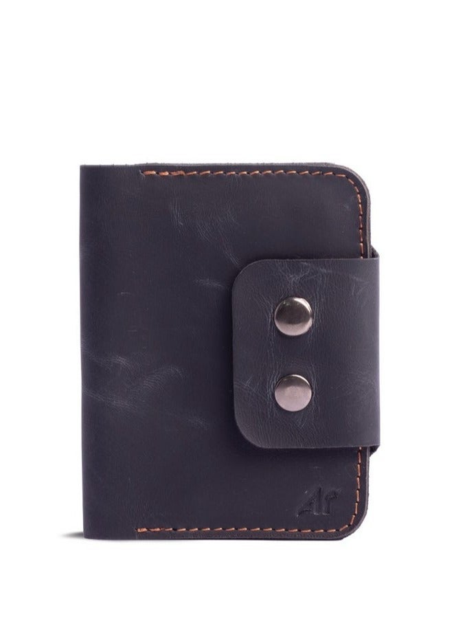 Ar supply Ar Legacy Card Holder by Arij Bags | Card Holder, Genuine Leather, 6 Card Slots, Snap Button Closure, Daily Use (10 × 8 × 0.75 cm) (Black) - Image 1