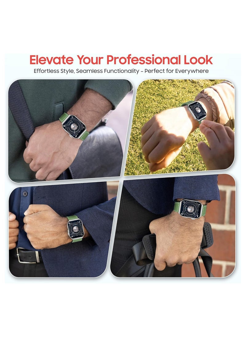 SWISS MILITARY - Swiss Military Alps3 Smartwatch, Curved Display 1.96” AMOLED, Bluetooth Calling, Multi Language, Fitness Tracking, Wireless Charging, 7 Days Battery, iOS/Android Compatible, Silver Frame & Green Strap - Image 1
