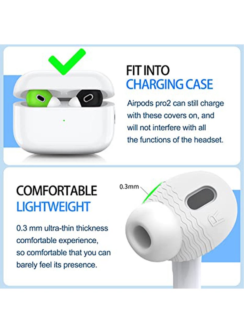 5 Pairs for AirPods Pro 2 Ear Tips Covers 【Fit in The Charging Case】 Silicone Anti-Slip Ear Tips Covers Compatible with Apple AirPods Pro 2nd Generation 2022 【5 Color】 - Image 4