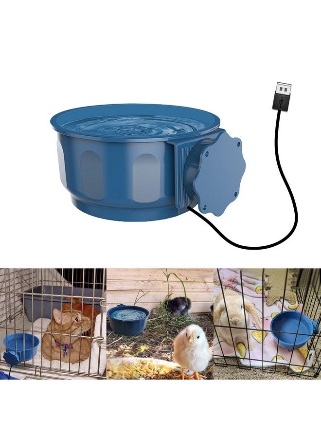 NAMSAN Indoor-Use Heated Water Bowl for Rabbits Cats, Dog Crate Water Bowl, 20 fl oz(600 ML), Heated Hanging Pet Kennel Cage Bowl Food & Water Feeder, Removable Small Animal Heated Bowl - Image 1