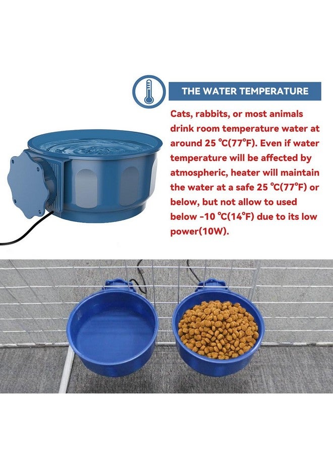 NAMSAN Indoor-Use Heated Water Bowl for Rabbits Cats, Dog Crate Water Bowl, 20 fl oz(600 ML), Heated Hanging Pet Kennel Cage Bowl Food & Water Feeder, Removable Small Animal Heated Bowl - Image 4