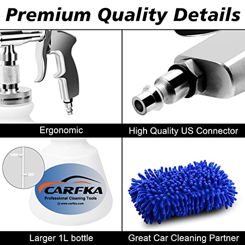 CARFKA Car Cleaning Gun, CARFKA High Pressure Car Detailing Wash Gun 1L Foam Bottle Wash Spray Bottle Nozzle with Metal Spinner - Image 3