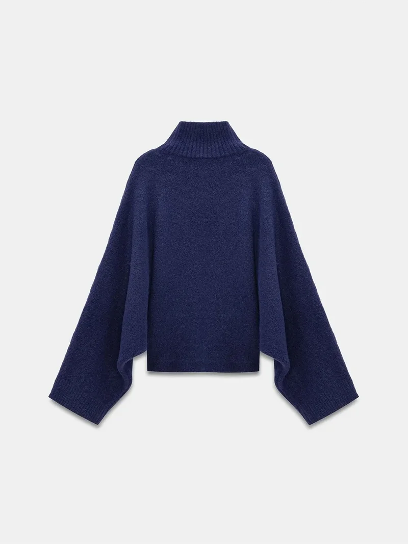 ديلفين Dilvin Oversized Ribbed Turtleneck Sweater