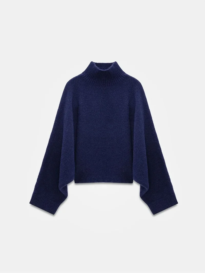 ديلفين Dilvin Oversized Ribbed Turtleneck Sweater