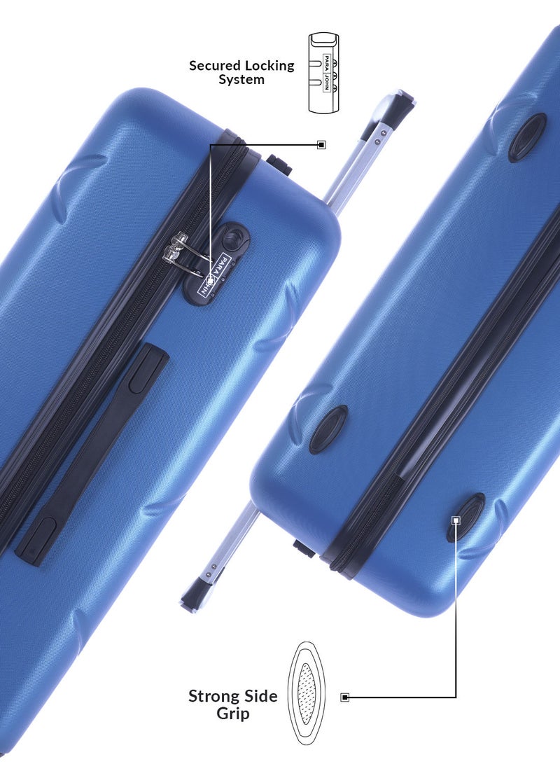 PARAJOHN حقيبة أمتعة خفيفة الوزن من مادة ABS ذات جوانب صلبة ومتوسطة الحجم قابلة للحمل، باللون الأزرق - Image 3