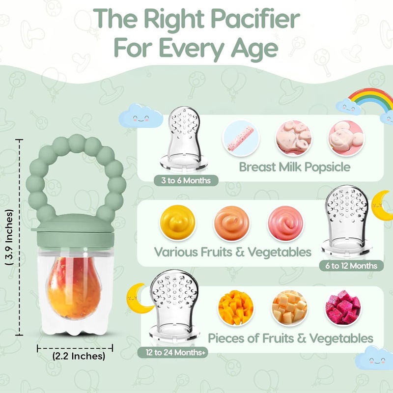 O'doe Odoe Baby Food Pacifier with 1 Feeder  3 Nipples  BPAFree FoodGrade Silicone  Teething Toy  Weaning Nibbler for Infants - Image 2