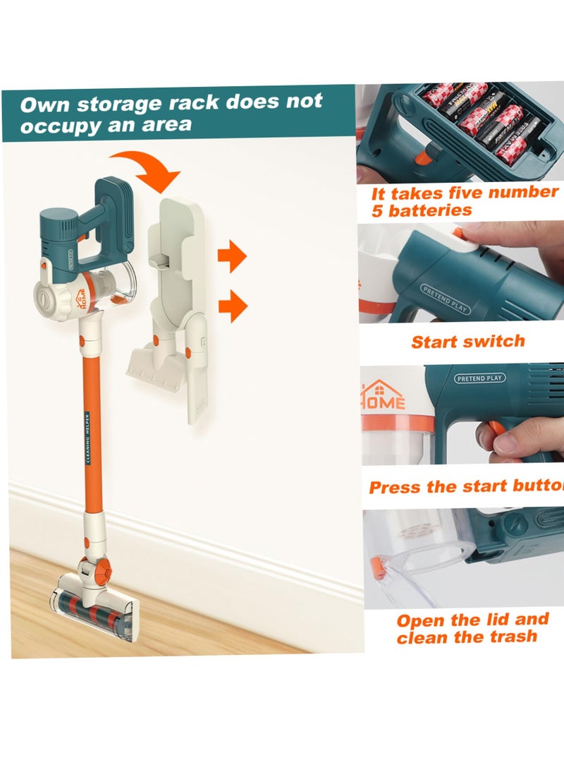 Excefore Toddler Vacuum Cleaner, Kids Cordless Wall Hanging Vacuum, Battery Powered Interactive Parent-Child Bonding Cleaning Set for Toddlers (Without Battery)  - Image 3