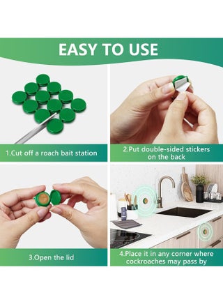 Natural Cockroaches Stations Repellent for Cockroaches, Cockroaches Traps for Internal and External use, Murderous Cockroaches in Closed Places, Small and Large Cockroaches, Non -toxic, Long -Term Protection (12 pieces) - view 2