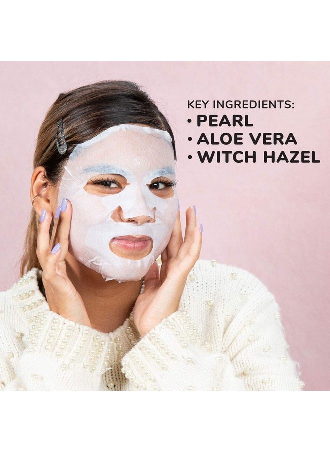 FACETORY Everyday Pearl Radiance Boosting Mask With No Harsh Chemicals Soft, Formfitting Face Mask, For All Skin Types Strengthening, Balancing, And Illuminating (Pack Of 5)  - Image 2