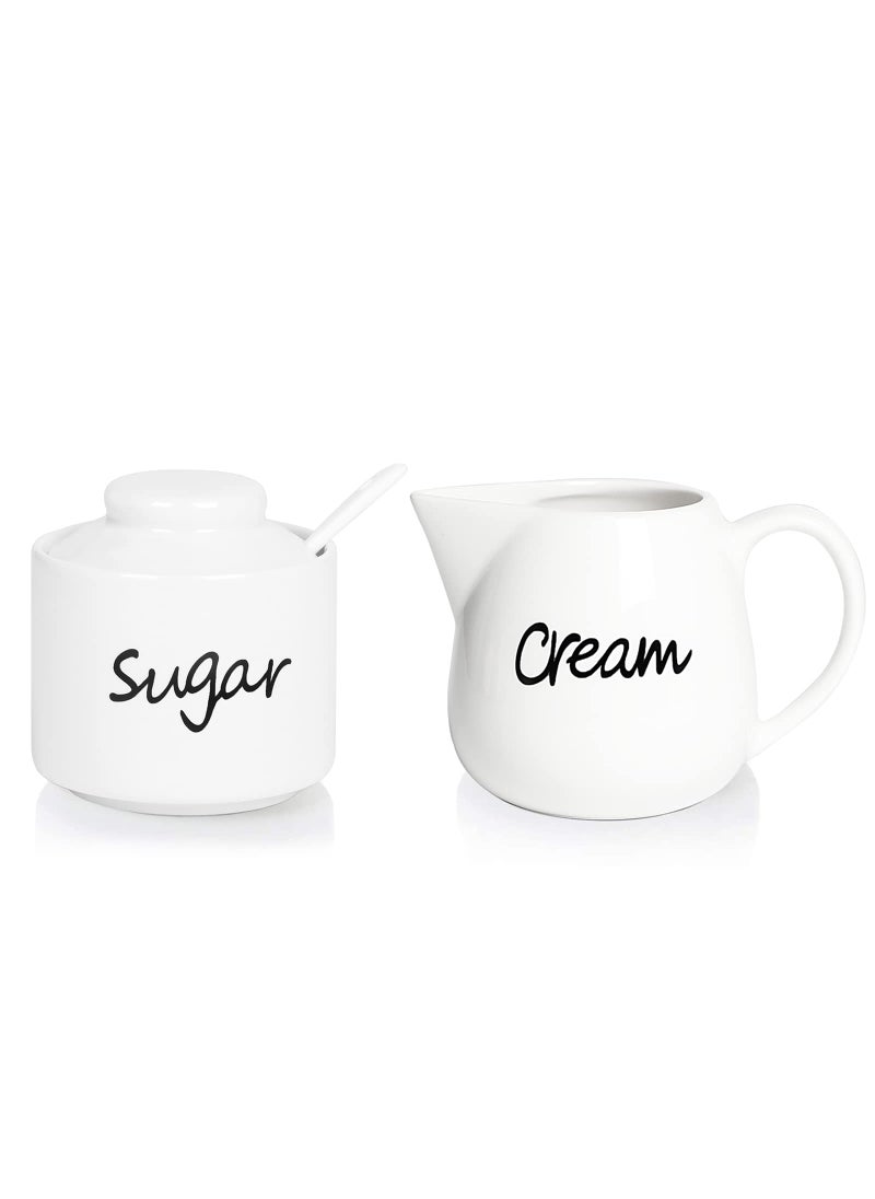 ONTUBE ONTUBE Porcelain Sugar and Creamer Set of 3White 