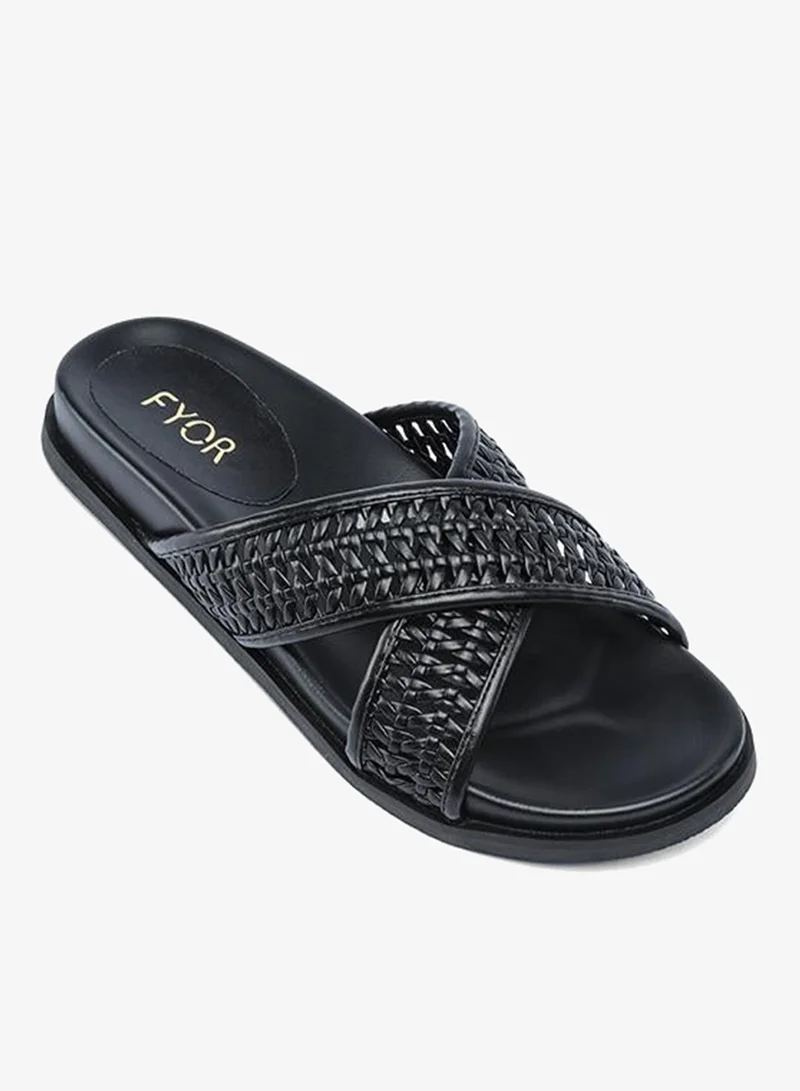 فايور Stylish Woven Cross-Strap Slide AJ 014